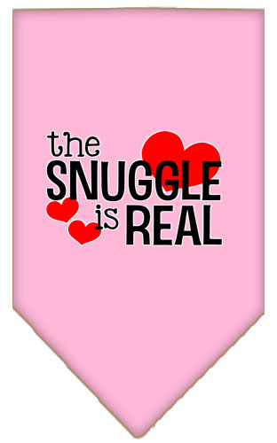 The Snuggle is Real Screen Print Bandana Light Pink Large
